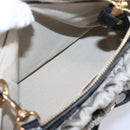 Salvatore Ferragamo Vala Hand Bag Nylon 2way Gray Gold Auth hk4145-26