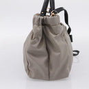 Salvatore Ferragamo Vala Hand Bag Nylon 2way Gray Gold Auth hk4145-3