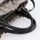 Salvatore Ferragamo Vala Hand Bag Nylon 2way Gray Gold Auth hk4145-7