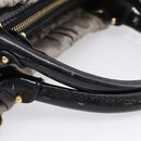 Salvatore Ferragamo Vala Hand Bag Nylon 2way Gray Gold Auth hk4145-8