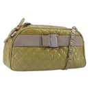 Salvatore Ferragamo Vala Shoulder Bag Patent leather Green Silver Auth hk4146-1
