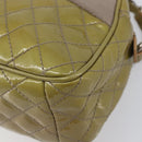 Salvatore Ferragamo Vala Shoulder Bag Patent leather Green Silver Auth hk4146-13