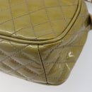Salvatore Ferragamo Vala Shoulder Bag Patent leather Green Silver Auth hk4146-15