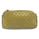 Salvatore Ferragamo Vala Shoulder Bag Patent leather Green Silver Auth hk4146-3