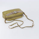 Salvatore Ferragamo Vala Shoulder Bag Patent leather Green Silver Auth hk4146-8