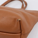 Salvatore Ferragamo Gancini Hand Bag Leather Brown Gold Auth hk4147-10