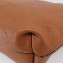 Salvatore Ferragamo Gancini Hand Bag Leather Brown Gold Auth hk4147-16