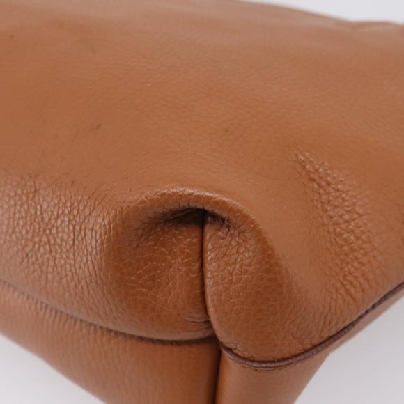 Salvatore Ferragamo Gancini Hand Bag Leather Brown Gold Auth hk4147