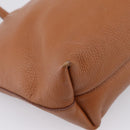 Salvatore Ferragamo Gancini Hand Bag Leather Brown Gold Auth hk4147-17