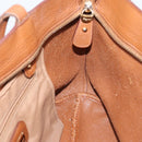 Salvatore Ferragamo Gancini Hand Bag Leather Brown Gold Auth hk4147-23