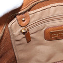 Salvatore Ferragamo Gancini Hand Bag Leather Brown Gold Auth hk4147-24