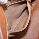 Salvatore Ferragamo Gancini Hand Bag Leather Brown Gold Auth hk4147-25