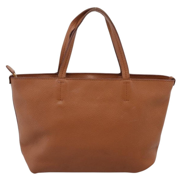 Salvatore Ferragamo Gancini Hand Bag Leather Brown Gold Auth hk4147