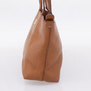 Salvatore Ferragamo Gancini Hand Bag Leather Brown Gold Auth hk4147-4