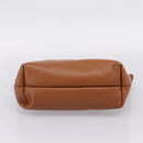 Salvatore Ferragamo Gancini Hand Bag Leather Brown Gold Auth hk4147-5