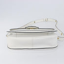 Saint Laurent Shoulder Bag Leather White Gold Auth hk4148A-10
