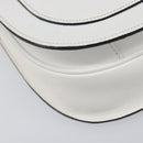 Saint Laurent Shoulder Bag Leather White Gold Auth hk4148A-12