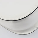 Saint Laurent Shoulder Bag Leather White Gold Auth hk4148A-14