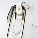 Saint Laurent Shoulder Bag Leather White Gold Auth hk4148A-15