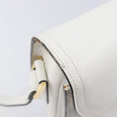 Saint Laurent Shoulder Bag Leather White Gold Auth hk4148A-17