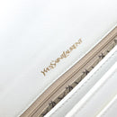 Saint Laurent Shoulder Bag Leather White Gold Auth hk4148A-21