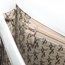 Saint Laurent Shoulder Bag Leather White Gold Auth hk4148A-25