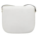 Saint Laurent Shoulder Bag Leather White Gold Auth hk4148A-3