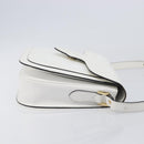 Saint Laurent Shoulder Bag Leather White Gold Auth hk4148A-4