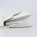 Saint Laurent Shoulder Bag Leather White Gold Auth hk4148A-5