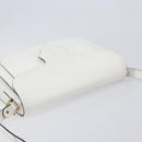 Saint Laurent Shoulder Bag Leather White Gold Auth hk4148A-6