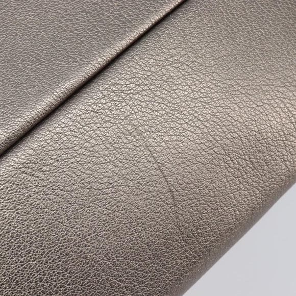 Salvatore Ferragamo Vala Hand Bag Leather Silver Auth hk4149