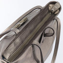 Salvatore Ferragamo Vala Hand Bag Leather Silver Auth hk4149-19