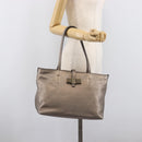 Salvatore Ferragamo Vala Hand Bag Leather Silver Auth hk4149-28