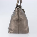 Salvatore Ferragamo Vala Hand Bag Leather Silver Auth hk4149-5
