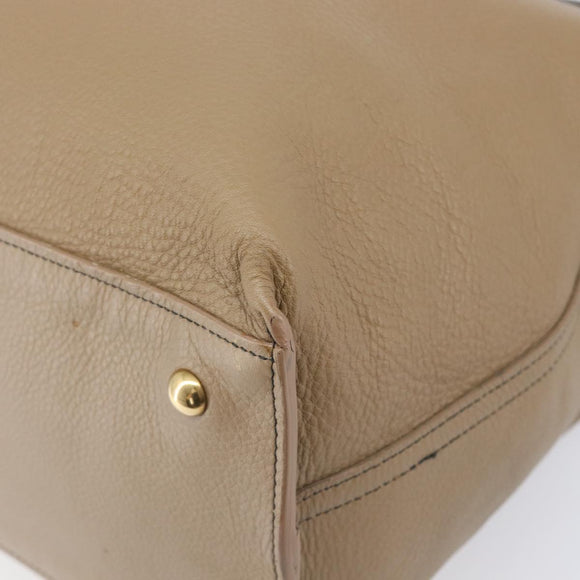 Saint Laurent Reversible Tote Bag Patent leather Beige Gold 265702 Auth hk4150