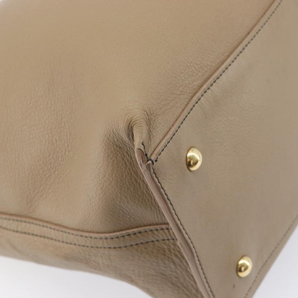 Saint Laurent Reversible Tote Bag Patent leather Beige Gold 265702 Auth hk4150