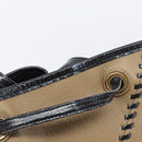 Saint Laurent Reversible Tote Bag Patent leather Beige Gold 265702 Auth hk4150-15