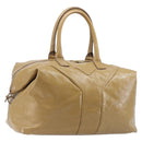Saint Laurent Tote Bag Patent leather Beige Gold 208314 Auth hk4151-1