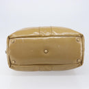 Saint Laurent Tote Bag Patent leather Beige Gold 208314 Auth hk4151-7
