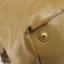 Saint Laurent Tote Bag Patent leather Beige Gold 208314 Auth hk4151-19