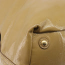 Saint Laurent Tote Bag Patent leather Beige Gold 208314 Auth hk4151-21