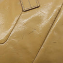 Saint Laurent Tote Bag Patent leather Beige Gold 208314 Auth hk4151-22