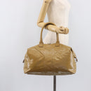 Saint Laurent Tote Bag Patent leather Beige Gold 208314 Auth hk4151-29