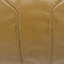 Saint Laurent Tote Bag Patent leather Beige Gold 208314 Auth hk4151-3