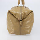 Saint Laurent Tote Bag Patent leather Beige Gold 208314 Auth hk4151-4