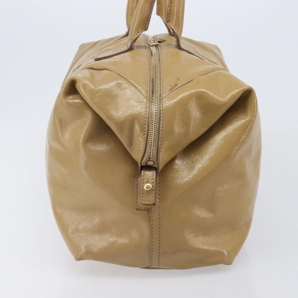Saint Laurent Tote Bag Patent leather Beige Gold 208314 Auth hk4151