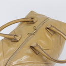 Saint Laurent Tote Bag Patent leather Beige Gold 208314 Auth hk4151-8