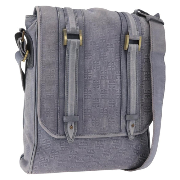 GIVENCHY Shoulder Bag Leather Light Blue Gold Auth hk4153