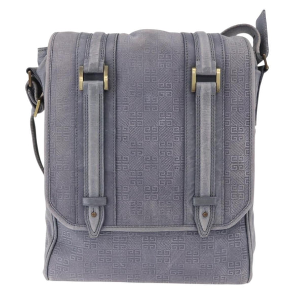 GIVENCHY Shoulder Bag Leather Light Blue Gold Auth hk4153