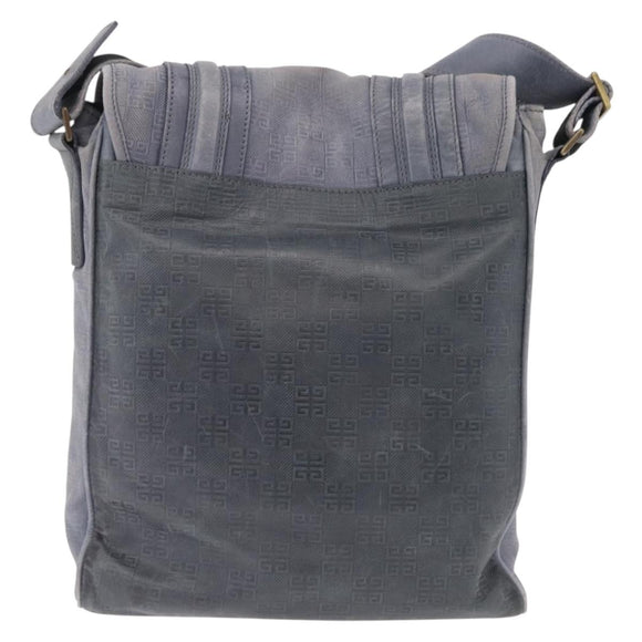 GIVENCHY Shoulder Bag Leather Light Blue Gold Auth hk4153